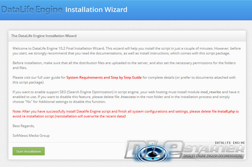 Install DLE Step 1